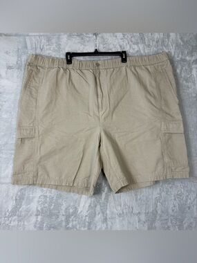 Men's Island Passport, Elastic Waist, 4X 53" cotton Cargo shorts, 9"